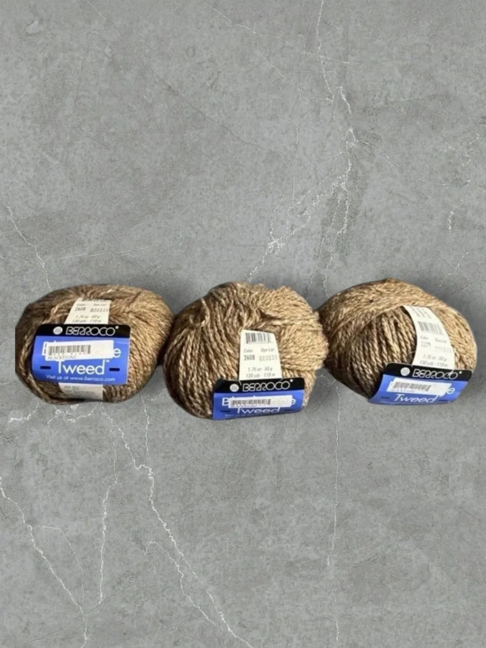 Berroco Blackstone Tweed quahog lot of 3 ball yarn color 2608